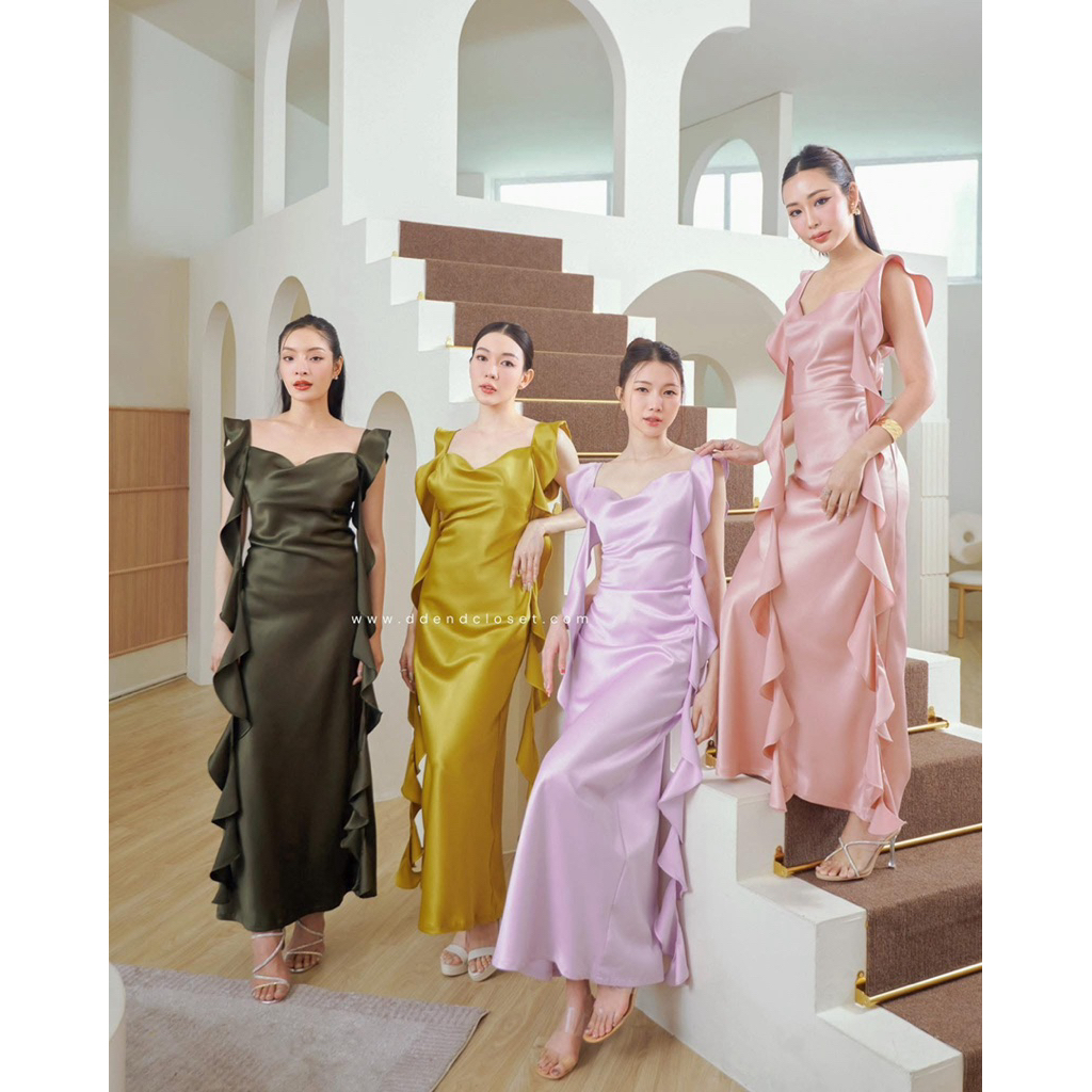 (พร้อมส่ง) Ddend Closet - ชุดงานแต่ง ออกงาน B45 สีแดงไวน์🍷