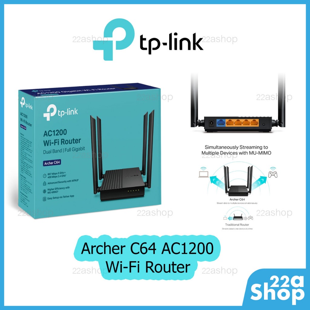 Archer C64 AC1200 Wireless MU-MIMO WiFi Router