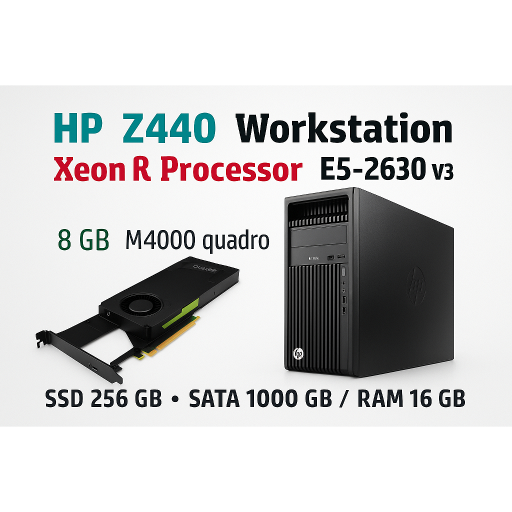 Workstation HP Z440  การดจอแยก 8 GB  แรม 16 GB   16 cores งานกราฟฟิก