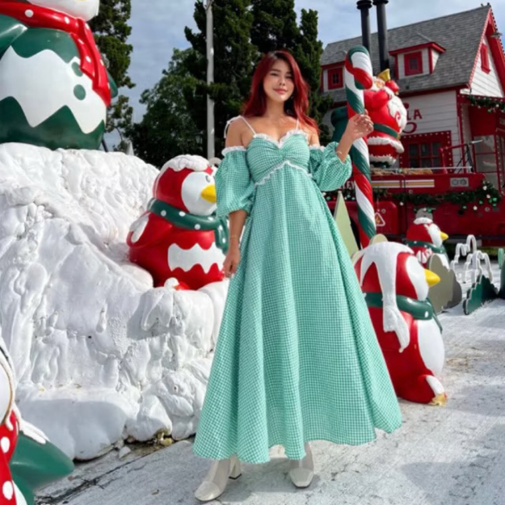 Snow Scott Dress : 790-. ส่งฟรี💥Factory Boutique