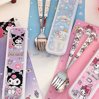 ช้อนส้อมลายการ์ตูน แสตนเลสหนาอย่างดี พร้อมกล่องพกพาสะดวก69