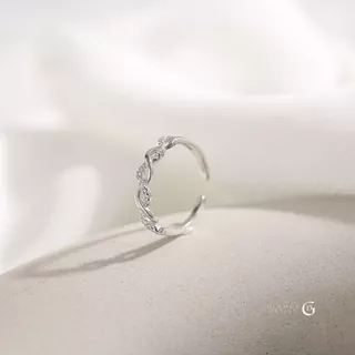 GLAMOR✨แหวนเงินแท้ Entrelac Ring แหวนบิด แหวนปรับขนาด เงินแท้ 925 ไม่หมอง ไม่ก่อการระคายเคืองผิว