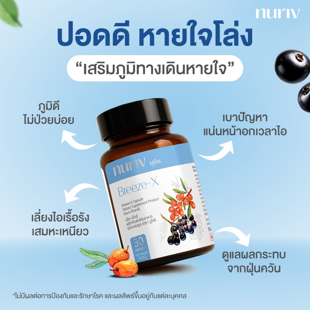 Nuriv Breeze-X บรีซ-เอ็กซ์ (30 Cap) วิตามินบำรุงปอด รูปที่ 2