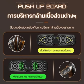 BG Push Up Board อุปกรณ์วิดพื้น รุ่น RH003 บอร์ดวิดพื้น 28 หลุม บอร์ดซิทอัพ พร้อมแผ่นกันลื่น