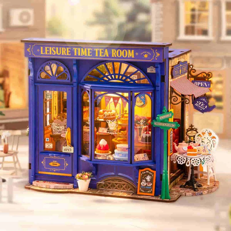 Rolife DIY Miniature Dollhouse - Leisure Time Tea Room โมเดลบ้าน ตัวต่อไม้ บ้านตุ๊กตา | ของแต่งบ้าน ของเล่นศิลปะ DIY