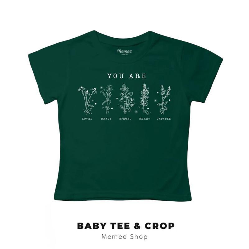 Memee ~ เสื้อยืดผ้าคอตตอน Baby Tee เสื้อสาวอวบ(You Are Flowerหญิง) รูปที่ 4