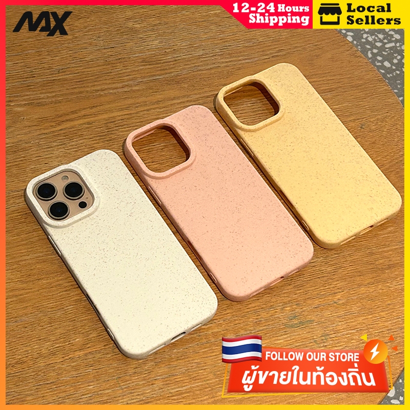 MAX เคสโทรศัพท์มือถือ TPU กันกระแทก แต่งหูข้าวสาลี สีพื้น สําหรับ iPhone 11 12 13 14 Pro Max XR XS X 7 8 Plus 15PROMAX