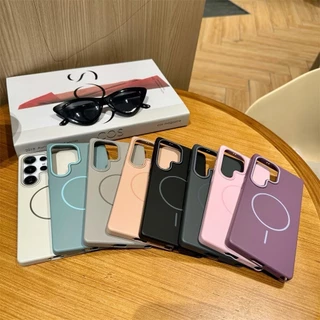 Magnetic เคสสำหรับ For Samsung A56 5G A16 A26 A36 S25 S22 S23 FE S24 Ultra S25Ultra เคสใสกันกระแทก เคสโทรศัพท์แบบด้าน