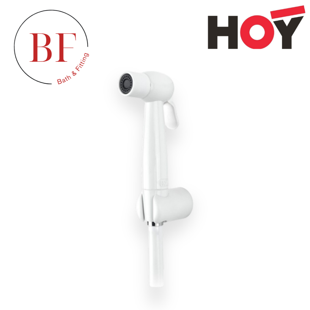 FXHOY-0013WZ ชุดฉีดชำระทรงกลมสีขาว+สาย+ที่เสียบพลาสติก รุ่น TWO TONE