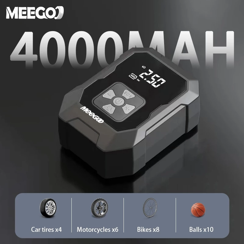 MeeGoo เครื่องปั๊มลมแบบพกพา เครื่องสูบลมไฟฟ้า Electric Air Pump ที่เติมลมยางรถ มัลติฟังก์ชั่น thumbnail 9