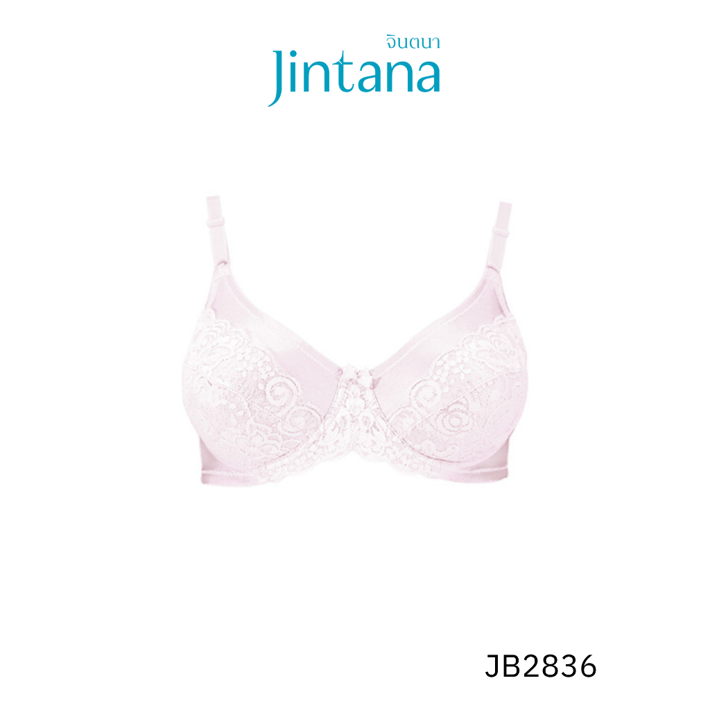 Jintana เสื้อชั้นใน จินตนา รุ่น Basic รหัส JB2836 (มีโครง) สีชมพู เสื้อในเก็บกระชับ ใส่สบาย เสื้อในลายลูกไม้ ฟองน้ำบาง