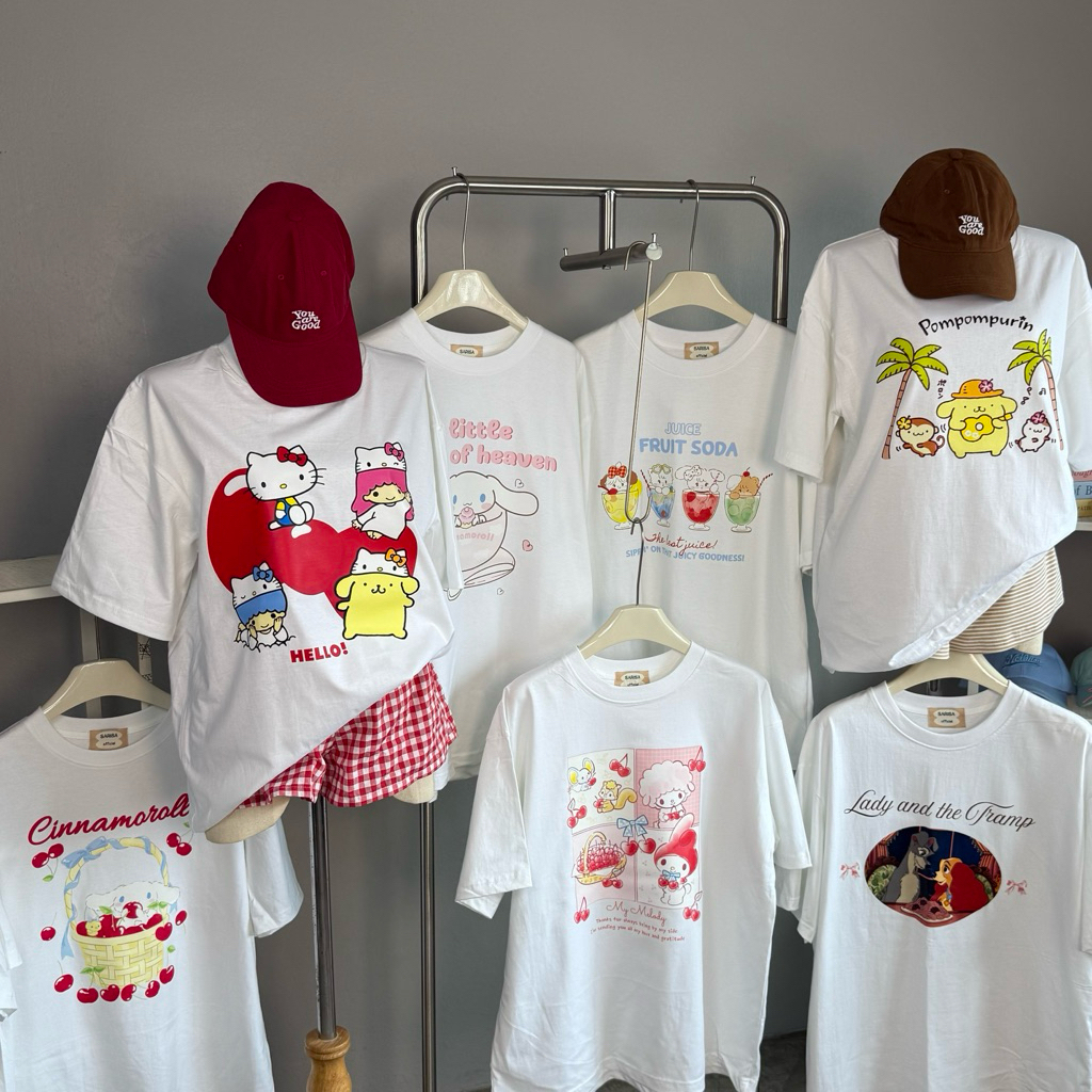 เสื้อยืด sanrio งานป้าย SARISA ทรงโอเวอร์ไซส์