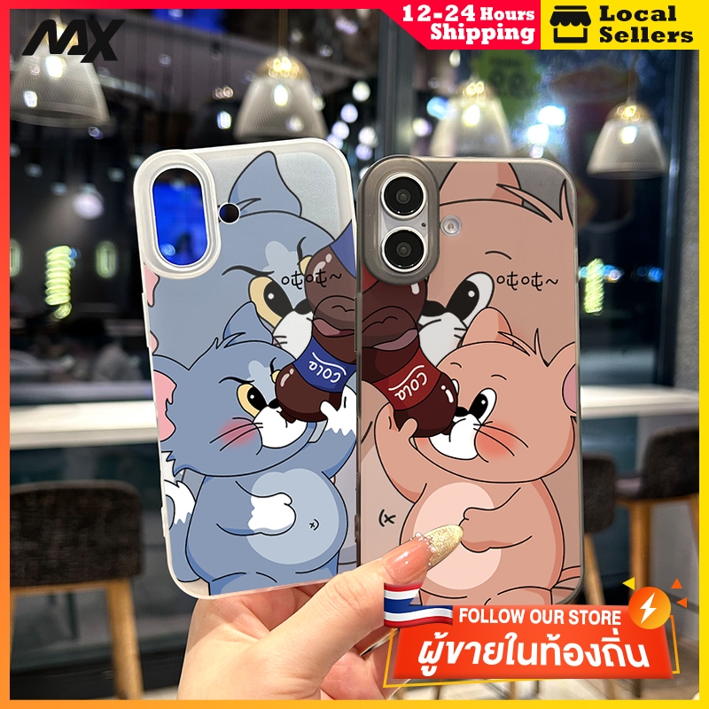 โค้กทอมแมวกรณีโทรศัพท์มือถือกันฝุ่น  for iPhone 8 plus XS 7 XR 13 Pro 12 14 PLUS 16 15 PRO MAX