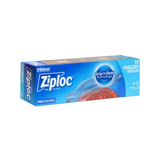 ซิปล็อค ฟรีซเซอร์ ถุงขนาดกลาง บรรจุ 19 ถุง Ziploc Freezer Bag Medium (19's)