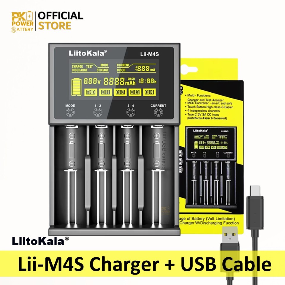 Liitokala Lii-M4S ที่ชาร์จแบต 4 ช่อง LCD อัจฉริยะ