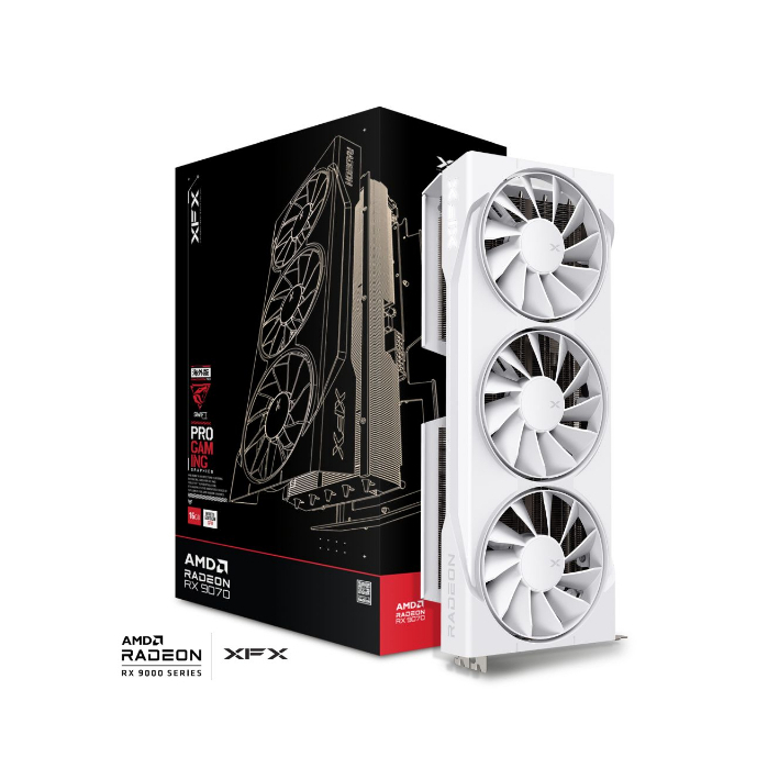 XFX Swift AMD Radeon RX 9070 OC White Triple Fan Gaming Edition (RX-97SWFB3W9)
