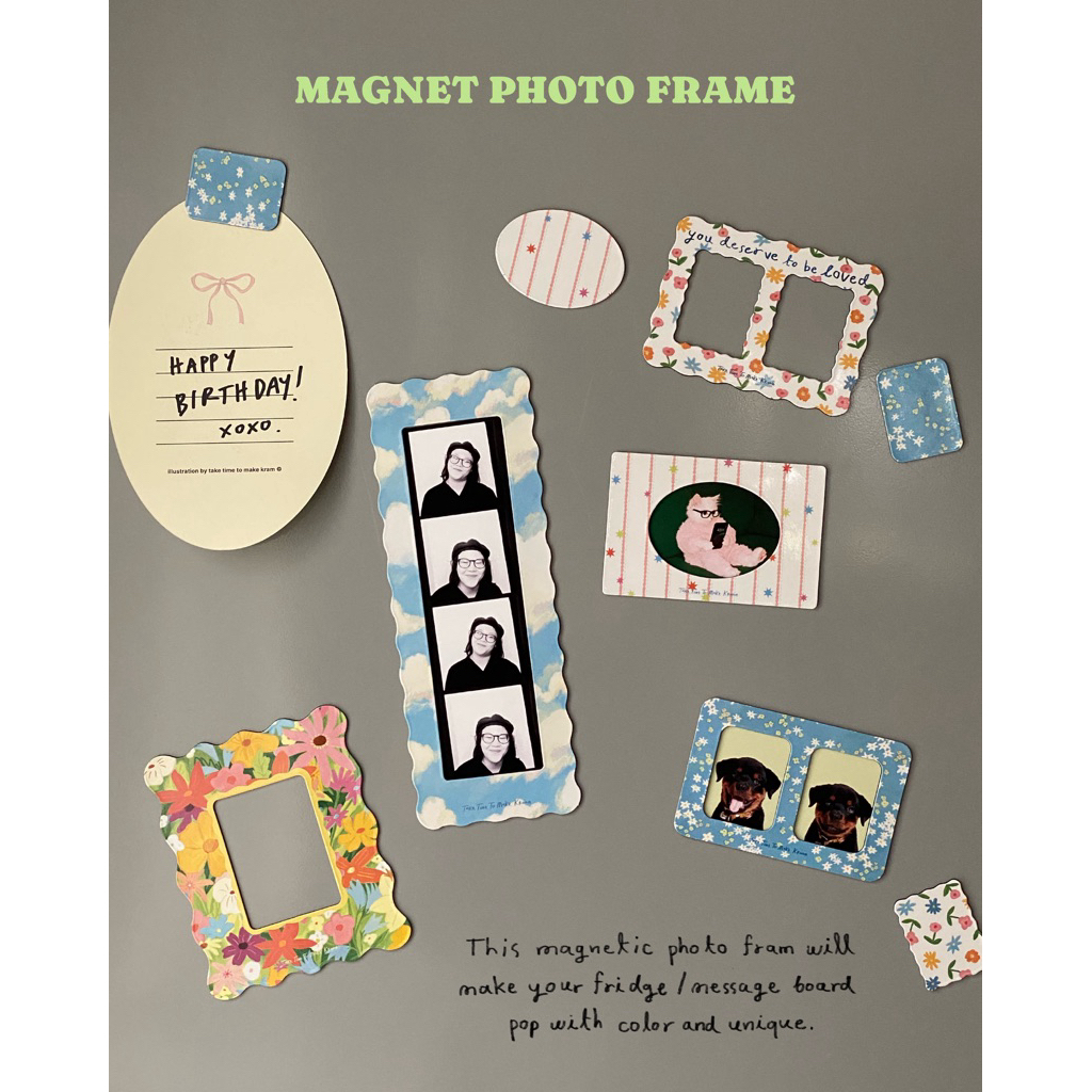 [Take Time To Make Kraam] Magnet photo frame กรอบรูปแม่เหล็ก สำหรับตกแต่ง