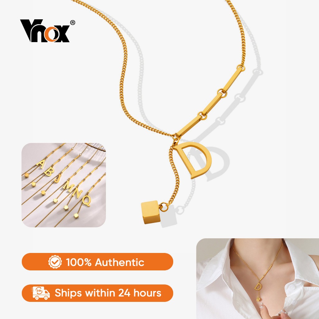 สร้อยคอ,,สร้อยคอไม่ลอกไม่ดํา,สร้อยคอผู้ชาย,สร้อยคอแฟชั่นผู้หญิง,สร้อยตัวอักษร Vn