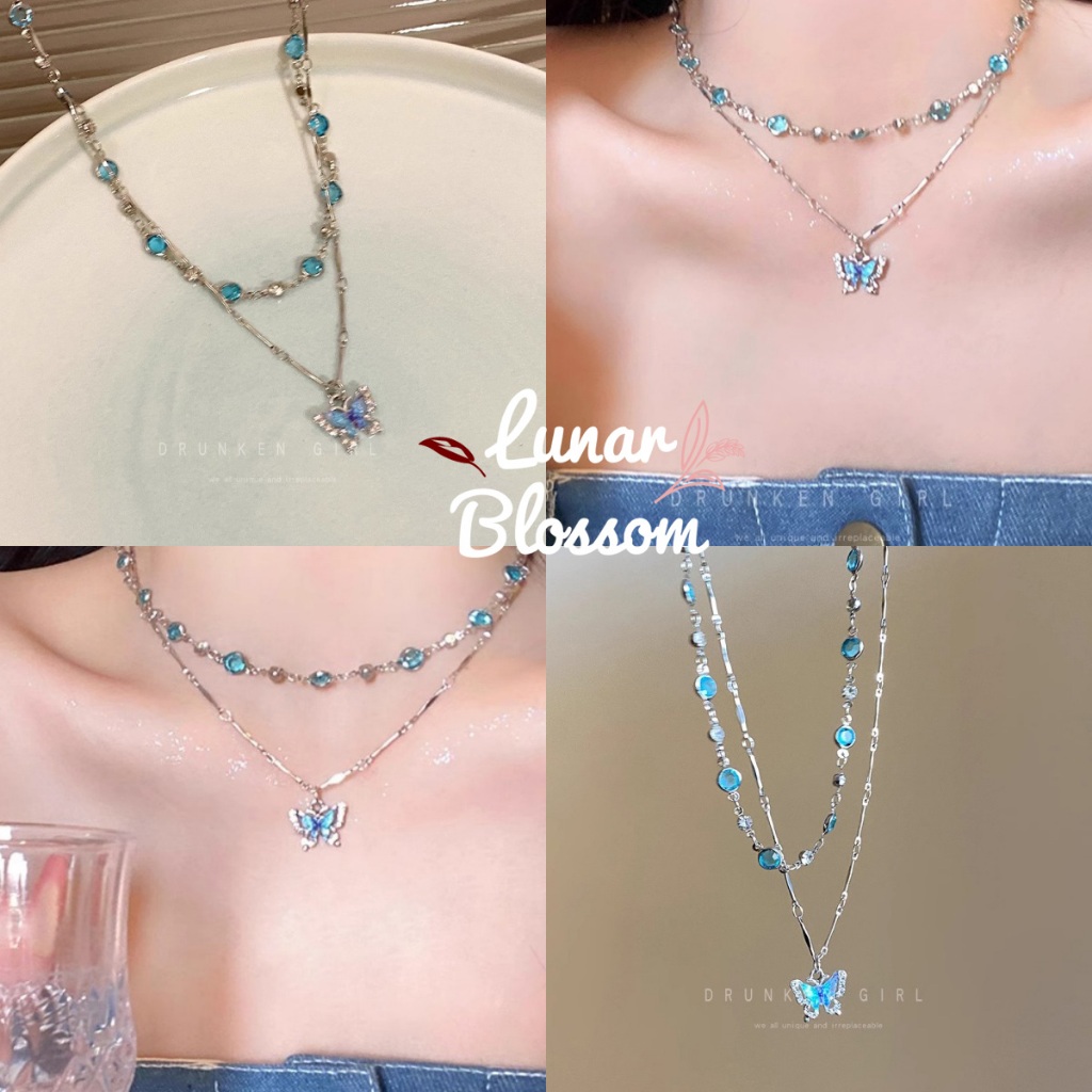 Lunar Blossom สร้อยหัวใจ สร้อยคอพร้อมจี้สไตล์เกาหลีสร้อยไปทะเล พร้อมส่งในไทย