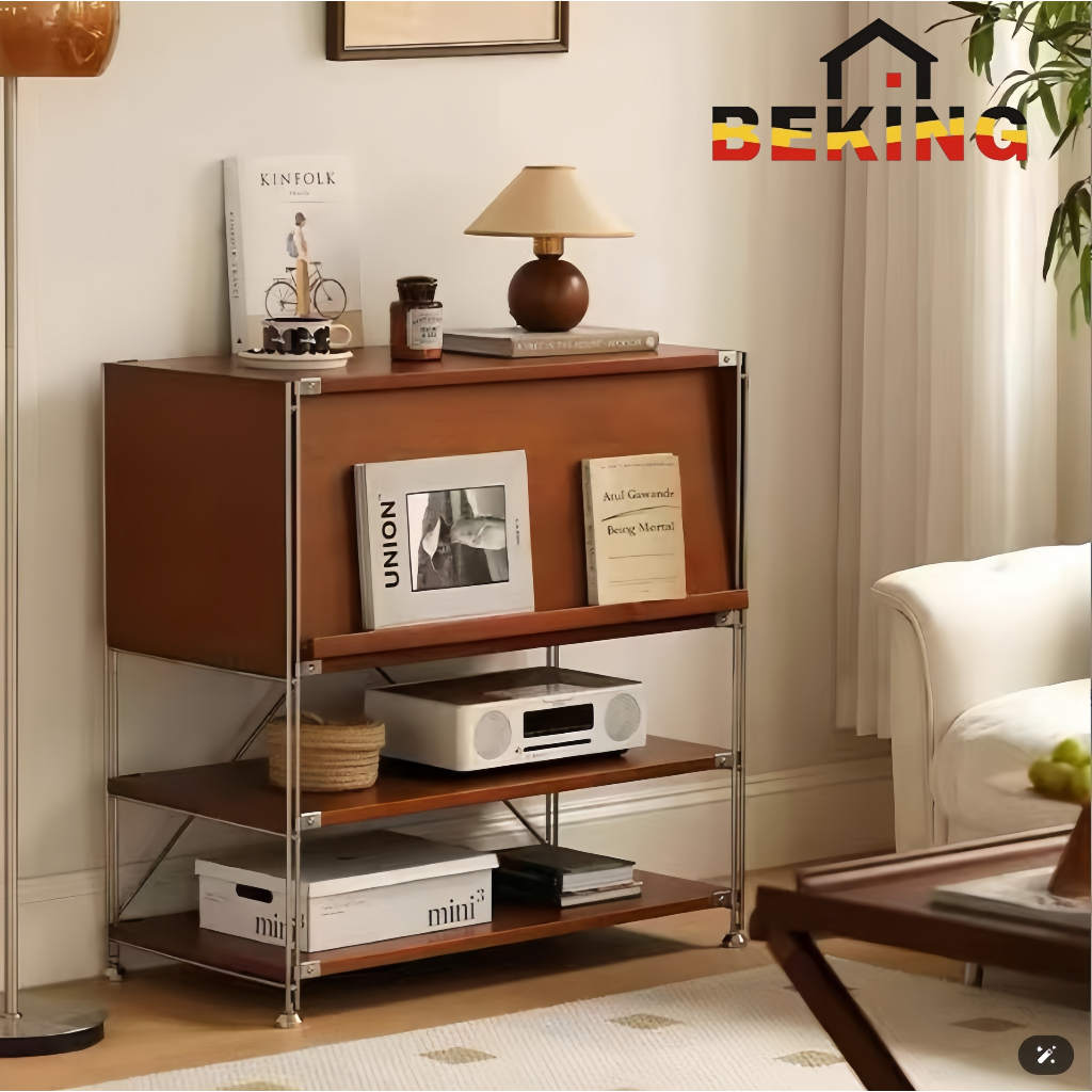 BEKING Cupboard ล็อก เกอร์ ตู้ลิ้นชัก ตู้เก็บของในบ้าน ตู้เก็บนิตยสารแบบบานเฟี้ยมสำหรับห้องนั่งเล่นและห้องอาหาร