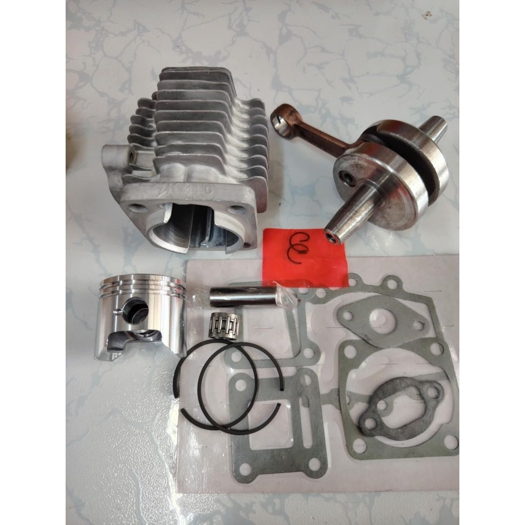 เสื้อสูบตัดหญ้า 411 ลูกโต 44 มิล ครบชุด(เสื้อ44/12+ข้อกลม+ปะเก็น)