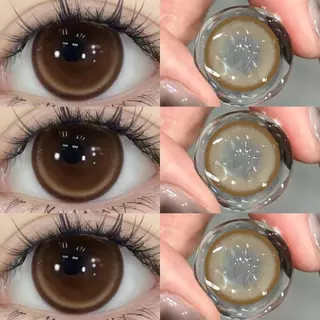 【-100°-600°】Midroo รุ่นธรรมชาติขายดี เลนส์บิ๊กอายน่ารัก Jelwery Grey/ Brown ค่าสายตาสั้น Contact Lens - 14.5mm