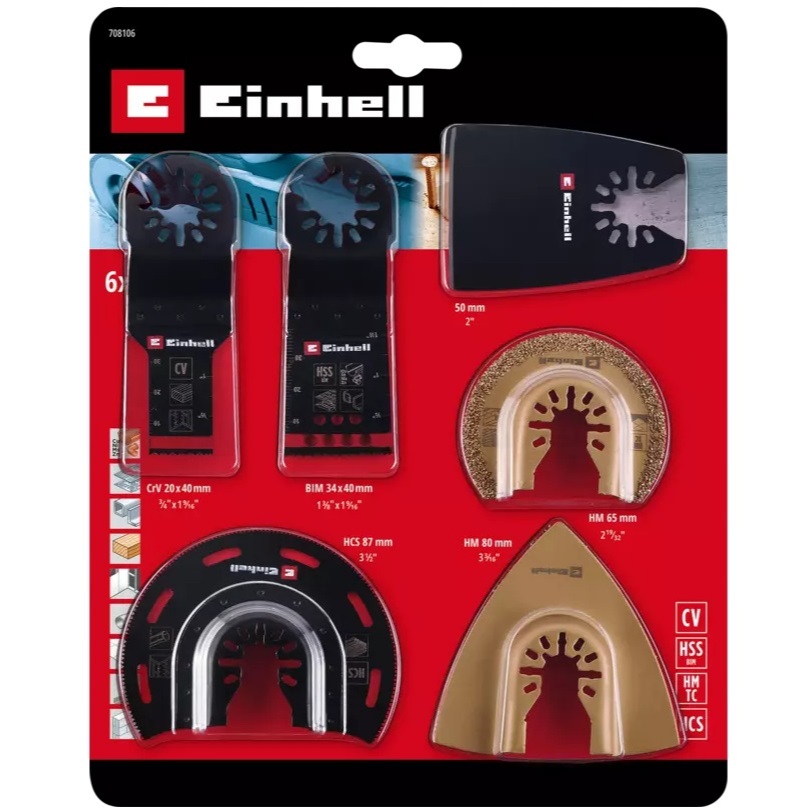Einhell ชุดใบมัลติทูล 6ชิ้น รุ่น 708106 ใช้กับรุ่น DEWALT DCS353NT DCS356NT / OSUKA OCMT791-M1 OCMT791-N