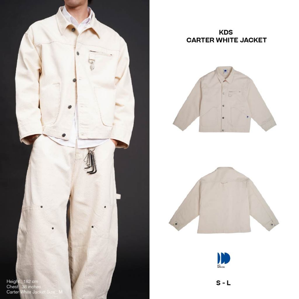 Kodangs Carter Denim Jacket Cream - เสื้อแจ็คเกตยีนส์สีครีม โกดังส์