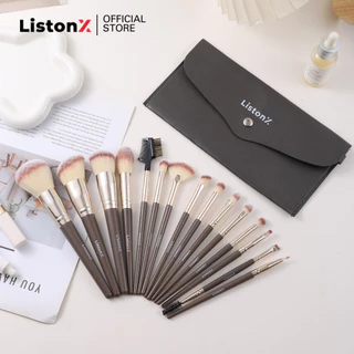 ListonX ชุดแปรงแต่งหน้า(มืออาชีพ) เกรดพรีเมียม 15 ชิ้น (ขนนุ่มพิเศษ) | ชุดแปรงแต่งหน้ามืออาชีพ | ของขวัญนักแต่งหน้า