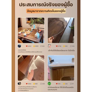 Lazy sheepผ้าปูโต๊ะ ผ้าปูโต๊ะใส ป้องกันการร้อนลวก 520 องศาเซลเซียส ผ้าคลุมโต๊ะ PVC พลาสติกปูโต๊ะ ทนต่อน้ำมันและคราบสกปรก