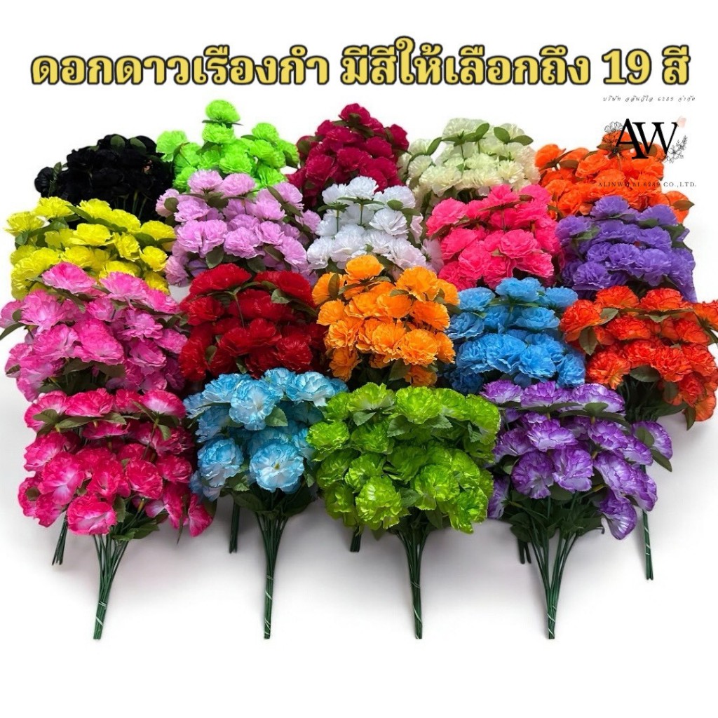 ดอกดาวเรือง ดอกคาเนชั่น (กำละ1โหล) ราคาส่ง