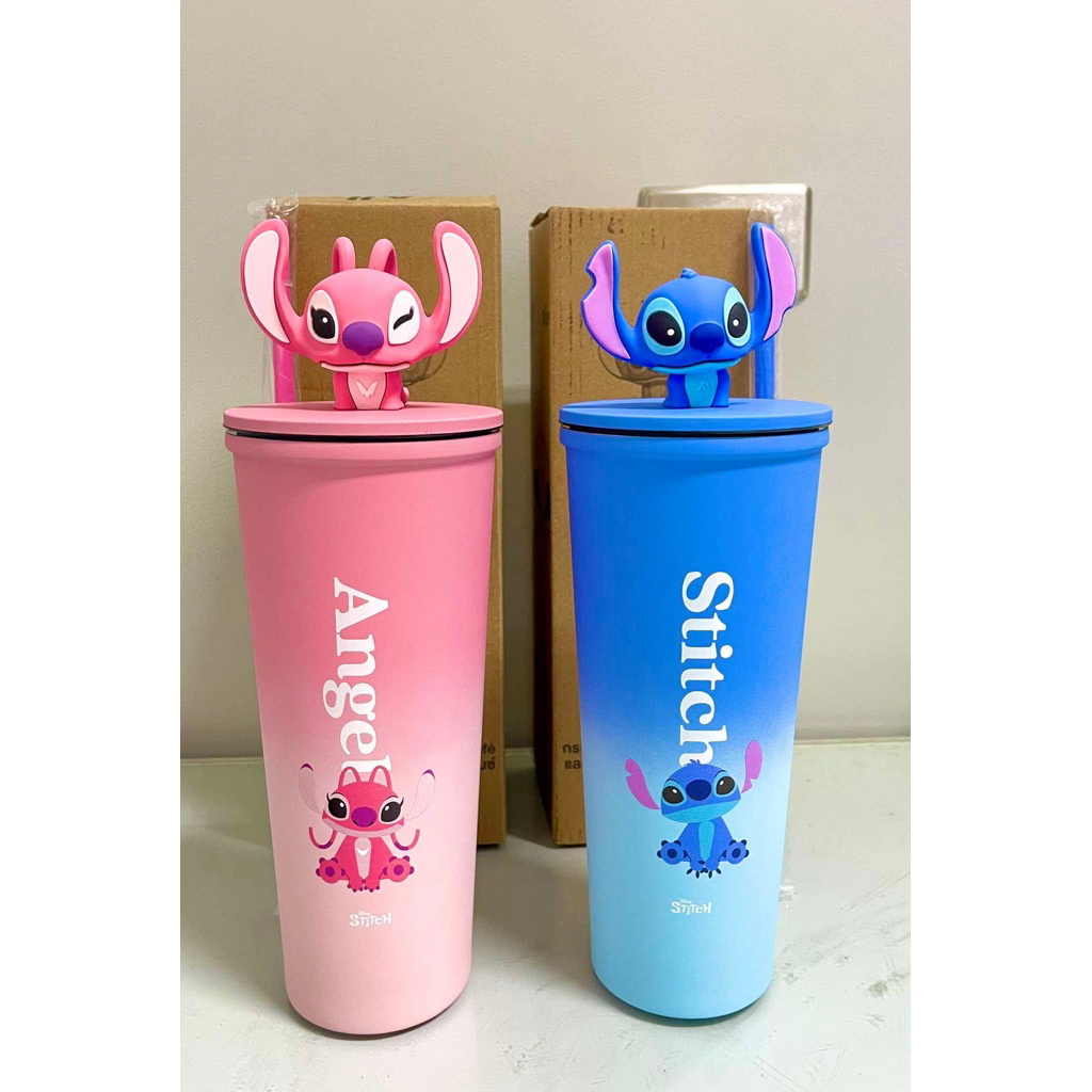 แก้วน้ำสติช กระบอกน้ำสแตนเลส All Cafe Stitch & Angel 22ออนซ์   แบรนด์แท้จาก เซเว่นอีเลฟเว่น 7-11