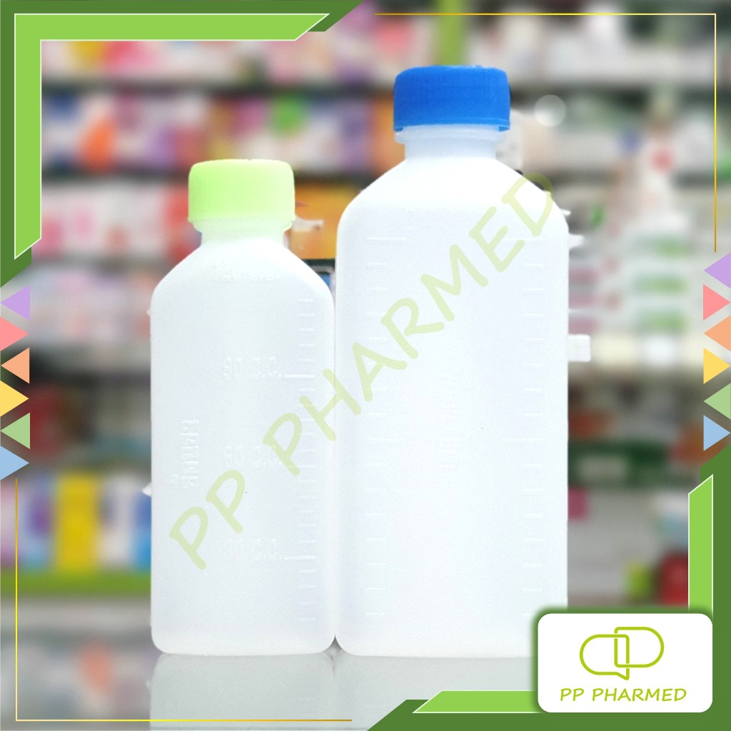 ขวดยา ขวดพลาสติก ทรงเหลี่ยม 120cc 240ml แบบใบ