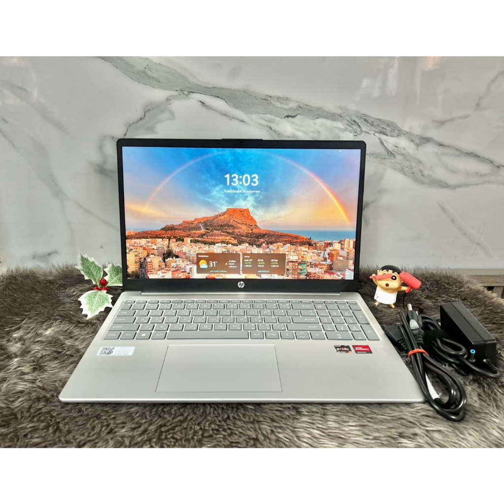 โน้ตบุ๊ค HP 15-FC0285AU  สเปคเเรง Ram 8GB พร้อม PCIe M.2 SSD ประกันศูนย์ถึง 22/11/2569 สี Natural si