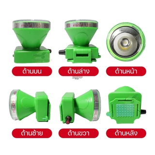 ไฟฉายคาดหัว LED HLX ตรานก ดำน้ำลึก 30 เมตร หม้อแบต ส่องกบ ไฟฉายเดินป่า หัวไฟชาร์จแบตได้ D003