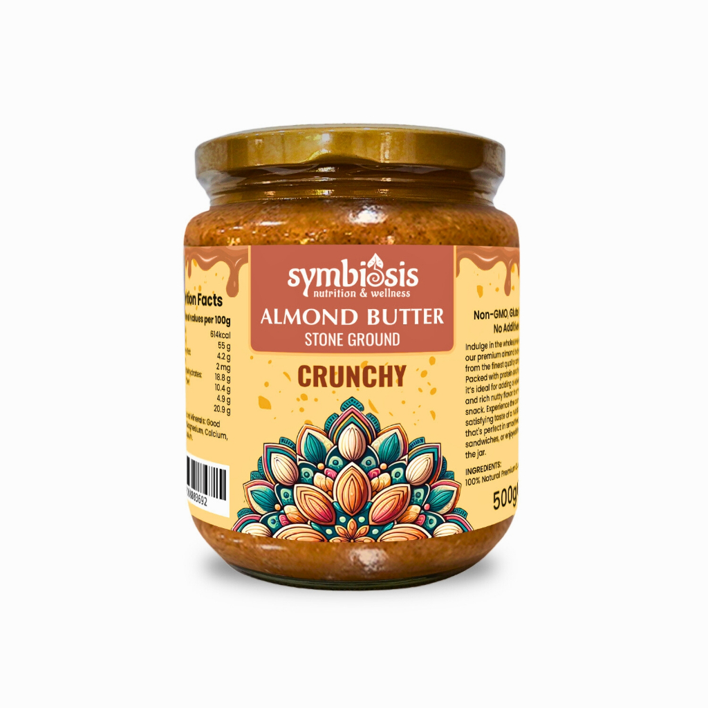 SYMBIOSIS | Almond Butter Crunchy (185g/500g) | Macrobiotic World Natural Efe l Spread l SYM