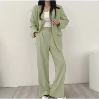 SUIT-5 ชุดเซ็ตสูท เสื้อสูท สำหรับผู้หญิง เสื้อแขนยาว กางเกงขายาว มีซับใน ผ้าคุณภาพดี ใส่ทำงาน พร้อมส่ง