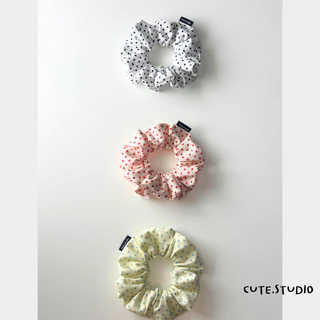 cute.studio• polka dot ยางมัดผม ผ้าคอตตอนเนื้อดี