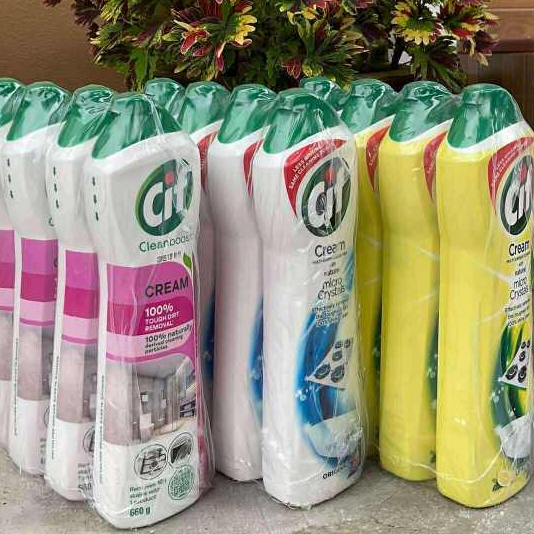 แพคคุ้ม3ขวด Cif Cleaning Cream  (660ml x 3) ผลิตภัณฑ์ขจัดคราบฝั่งลึก กลิ่นเลม่อน และ ออริจินัล 660 m