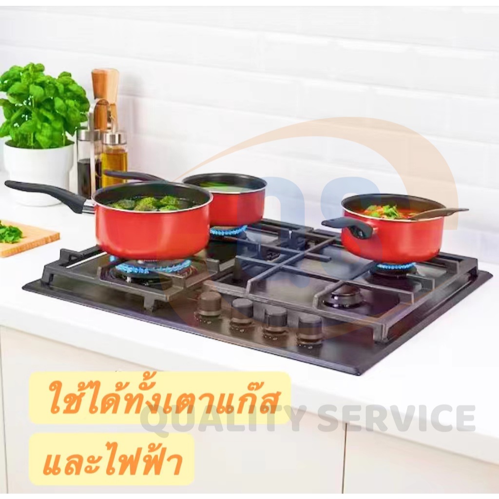 ชุดหม้อกระทะ3ใบ ชุดหม้อและกระทะเคลือบเทปล่อน ทำความสะอาดง่ายใช้งานดี ร้อนเร็ว ไม่ติดกระทะ  เพิ่มความหนาหม้อ ใช้งานทน - รูปที่ 7