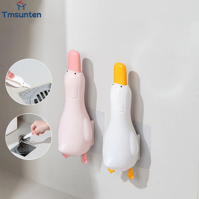 🛒คลิปทำความสะอาด ติดผนัง เครื่องมือทําความสะอาด ห้องน้ำ อ่างล้างจาน ขยะคลิปแหนบ เป็ดน่ารัก Tmsunten
