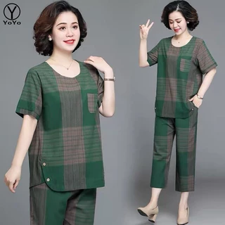 YOYO ชุดเซต 2 ชิ้น แฟชั่นผู้หญิงสไตล์เกาหลี คอกลม ใส่ได้หลายโอกาส เนื้อผ้าดีใส่สบาย New Fashion women's รุ่น2763