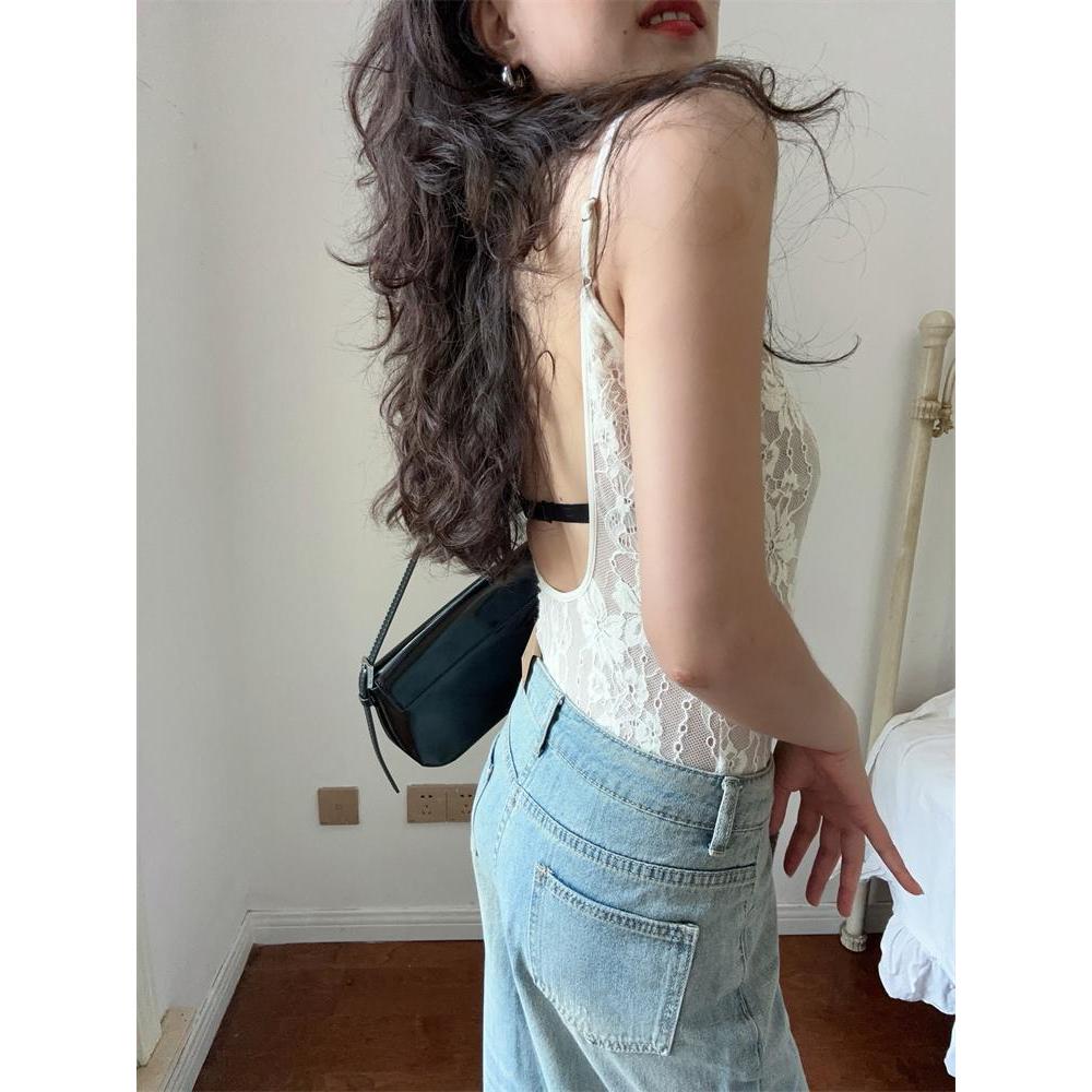 Sosexy【พร้อมส่ง】บอดี้สูทสายเดี่ยวลายลูกไม้ งานใหม่ มี3สี - รูปที่ 2