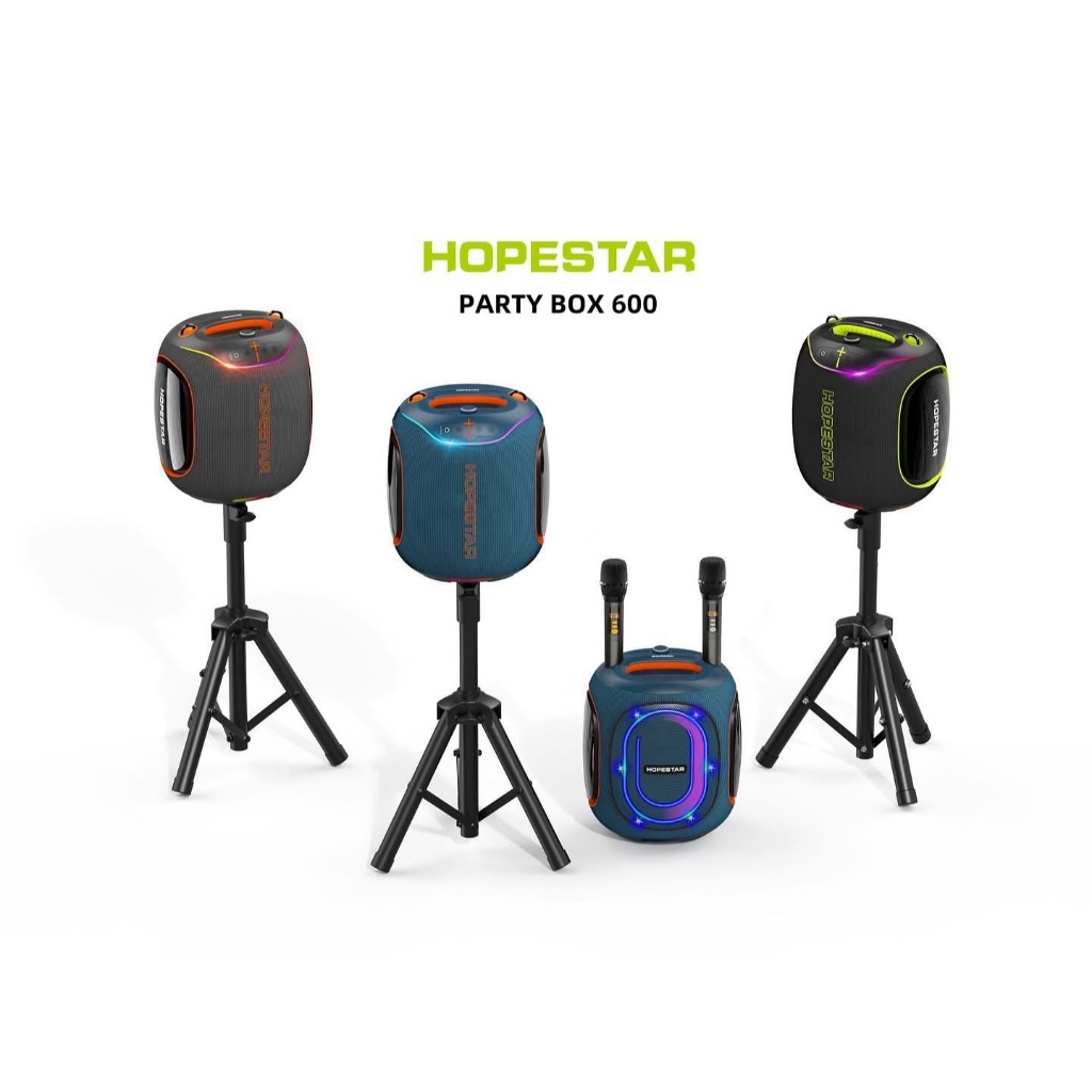 Hopestar Party600 ลำโพงบลูทูธ 300วัตต์ พร้อมไมค์ลอย2อัน ปรับเสียงไมค์ได้ ลำโพง3ดอก มีไฟRGB ปรับเบส3โ