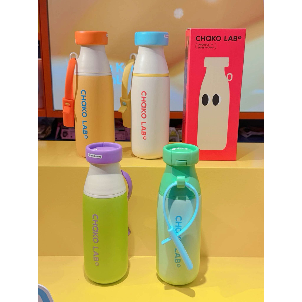 ( พร้อมส่งในไทย ) Chakolab รุ่นใหม่!! MilkPod 520ml ขวดเก็บความเย็น (มีหลอด) ตัวใหม่ ความจุ 520ml