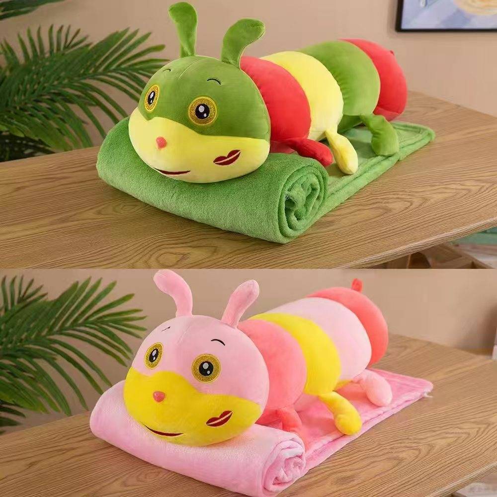 สินค้าพร้อมส่ง หมอนผ้าห่ม หมอนตุ๊กตา ผ้าห่ม สิงโต หมาน้อย หมอน ช้าง พกพาง่าย สะดวก  ขนาดผ้าห่ม 100*150 Cm