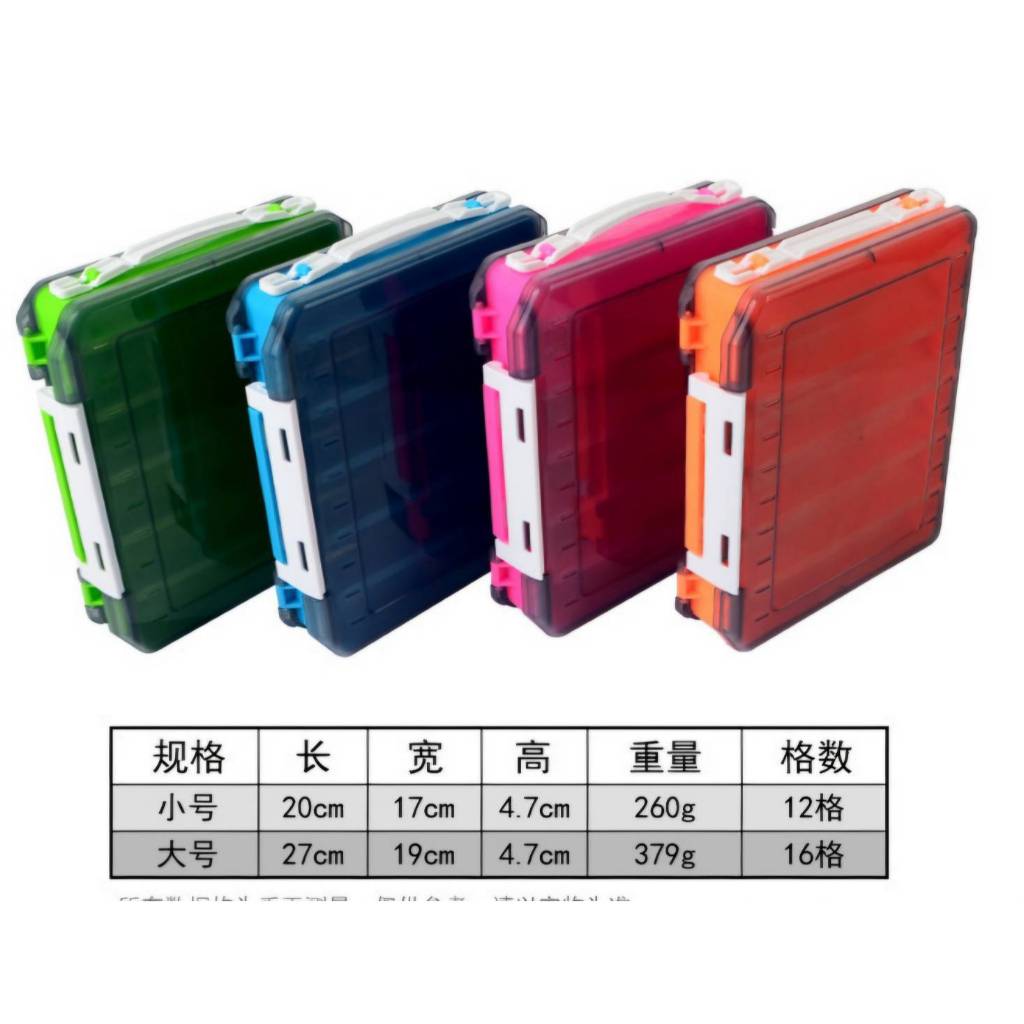 คนตกปลา] กล่องเหยื่อปลอม 2หน้า ไซด์ใหญ่ กล่อง 20x17.5x4.7cm พกพาสะดวก ทำจากพลาสติกเกรดดี