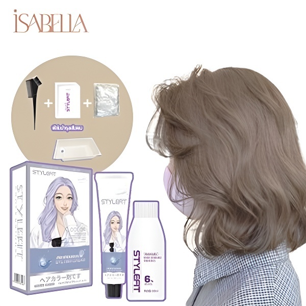 ISABELLA ซื้อ 100ml รับฟรี 100ml STYLE FIT สีย้อมผม ยาย้อมผม ไม่ต้องกัดสีผม ย้อมผมน้ําตาลเบจ ครีมย้อ