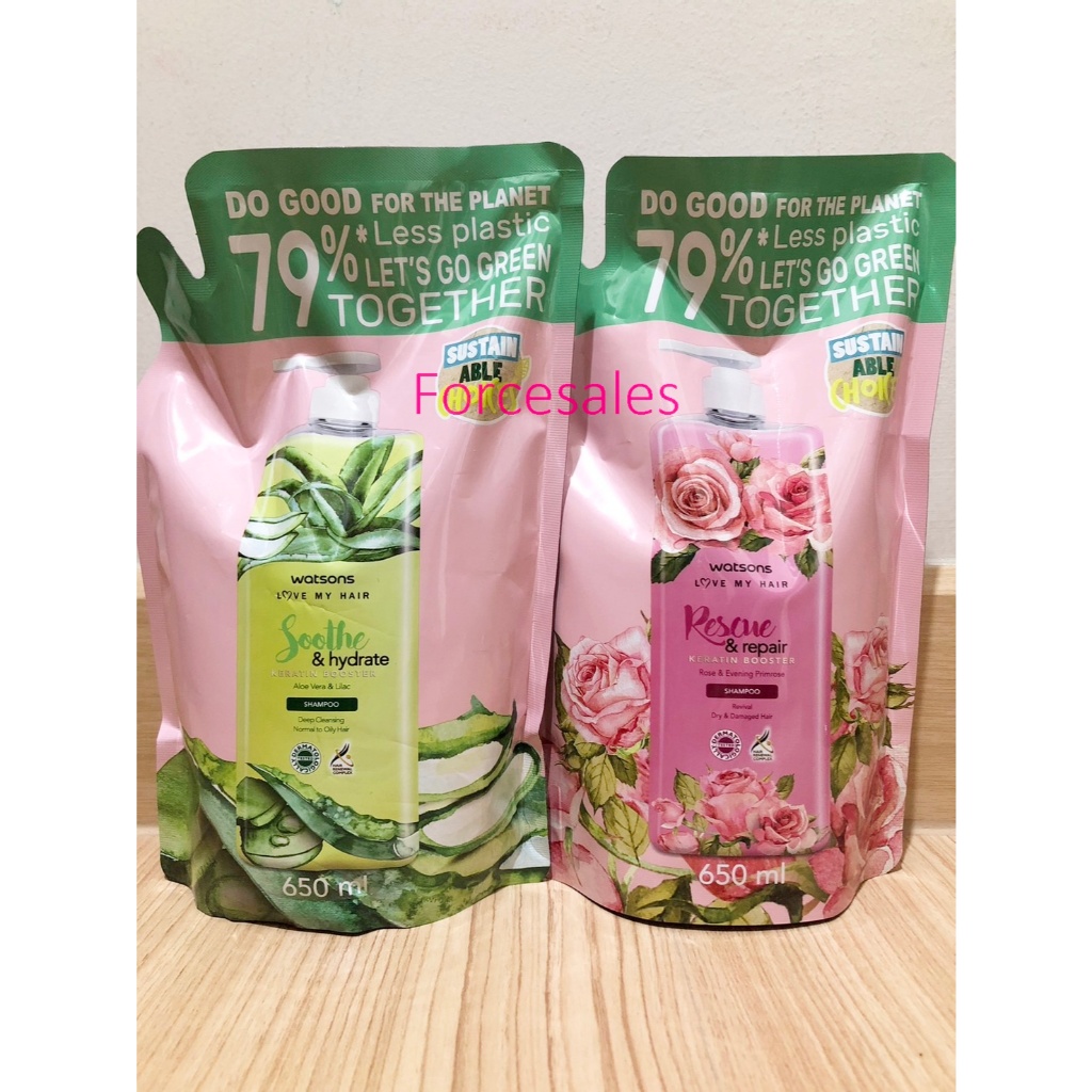 WATSONS วัตสัน แชมพู 650มล ถุงเติม