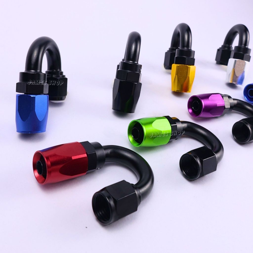 หัวฟิตติ้ง AN6 180 องศา Fitting AN6 180